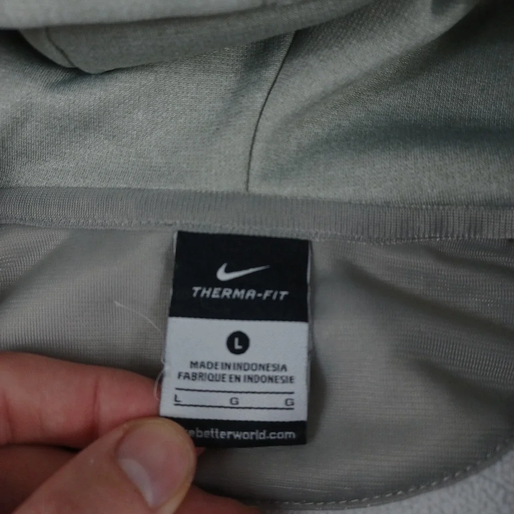 Nike‎ Sweater Womens Large Gray 1/4 Zip Pockets Long Sleeve Pullover Therma Fit